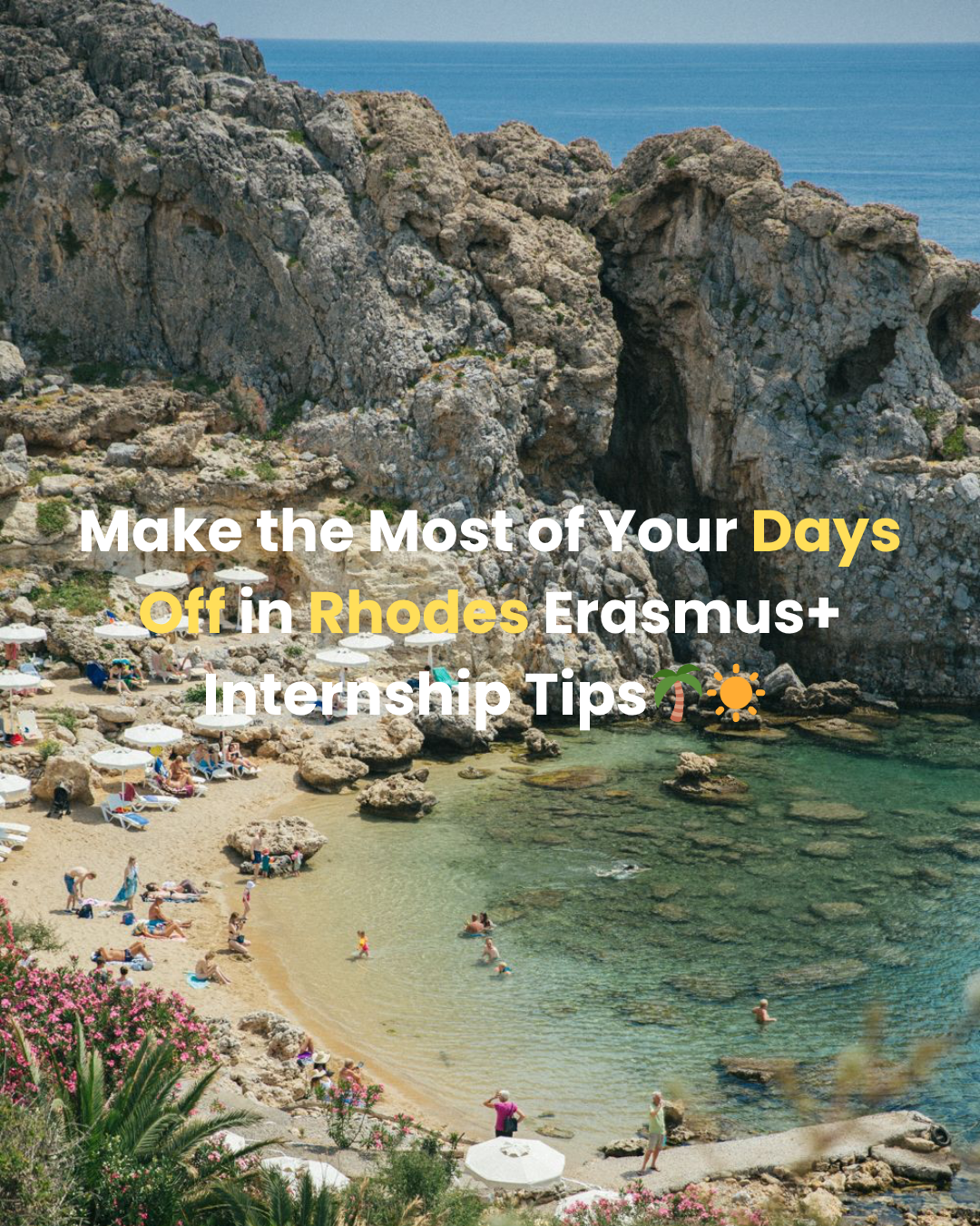 Discovering the Sun-Drenched Gems: Day-Off Ideas for Your Erasmus+ Internship in Rhodes! ☀️🏝️